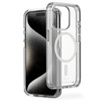 Hama Coque pour l'iPhone 15 Pro Extreme Protect [Housse Anti-jaunissement] [Etui D3O®] [Coque Robuste] [Compatible MagSafe] - Transparent