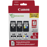 2x Canon PG540L Black 1x CL541XL Colour Ink Cartridge For TS5151 Replaces 540XL