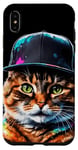 Coque pour iPhone XS Max Chat Casquette Snapback Colorée Drôle Animaux Motif Imprimé