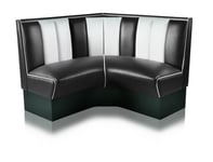 Diner booth - retro soffa 120 cm hörna (Modell: GUL/VIT)