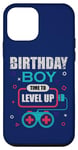 Coque pour iPhone 12 mini Birthday Boy Time To Up Level Up Retro Gamer, amateur de jeux vidéo