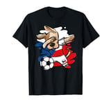 Dabbing Dog Czech Republic Soccer Fans Czech Flag Football T-Shirt