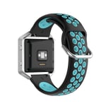 KOMI Watch Strap Replacement for Fitbit Versa 2 / Versa/Blaze, Women Mens Silicone Fitness Sports Band Smart Watch Accessories(black/blue)