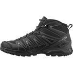 Salomon X Ultra Pioneer Mid Gore-Tex Men's Hiking Waterproof Shoes, All weather, Secure foothold, and Stable & cushioned, Black, 7