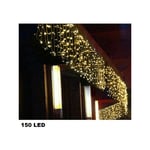 Rideau Lumineux De Noël à Leds Pour L'extérieur 150 Leds 5 M X 0,75 Cm Blanc Chaud