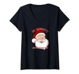 Womens BE NAUGHTY SAVE SANTA A TRIP Funny Christmas Holiday V-Neck T-Shirt