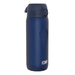 ION8 Water Bottle, 750 ml/24 oz, Leak Proof, Easy to Open, Secure Lock, Dishwasher Safe, BPA Free, Flip Cover, Carry Handle, Soft Touch Contoured Grip, Easy Clean, Odour Free, Carbon Neutral, Navy