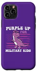 Coque pour iPhone 11 Pro Purple Up pour enfants militaires Dino Military Child Month Boys