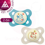 MAM Pure Night Soother│Glows In The Dark│BPA/BPS Free Materials│Blue│2-6m│2Pk