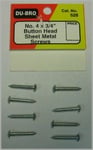 Button Head Sheet Metal Screws, 4x3/4?, Pack of 8