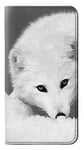 White Arctic Fox PU Leather Flip Case Cover For Samsung Galaxy A50