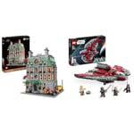 LEGO Marvel Sanctum Sanctorum, 3-Storey Modular Building Set, with Doctor Strange and Iron Man & 75362 Star Wars Ahsoka Tano's T-6 Jedi Shuttle Set, Buildable Toy Starship