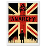Civil Unrest Punk Rioting UK Houses Parliament Riot Artwork Framed Wall Art Print A4
