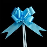 SHATCHI Large 50mm/5cm Ribbon Pull Bows for Party Wall, Gift Wraps, Christmas Trees, Wedding, Birthday Hampers Decoration Florist, Light Blue, 20pcs