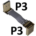 5cm P3(A)-P3(B) DisplayPort câble d'extension Flex 1.4, câble coudé 8K 4K HDR 165Hz, affichage 60Hz, adaptateur de Port pour vidéo PC portable TV DP 1.4 1.2 Nipseyteko