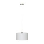 Pendant Light Colour Satin Nickel Steel Shade White Fabric Bulb E27 1x60W