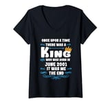 Womens Once upon a time there was a king. June 2001 Birthday V-Neck T-Shirt