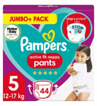 Pampers Active Fit Nappy Pants Size 5 Jumbo+ Pack 44 Pants