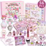 Julkalender med Sanrio-figurer i blindbox-set, leksaker för flickor, nedräkning till jul, semesterdekorationer Melody