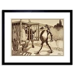 Wee Blue Coo MARRIOTT DON QUIXOTE CAGED LION SMALL FRAMED ART PRINT F97X13536