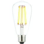 E27 Edison Dimmable LED Light Bulb 6W Warm White 1800K Glass Pear Filament Lamp