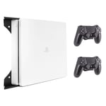 DYNAS PS4 Slim Wall Mount & Controller Holder METAL Bundle - PlayStation Wall Mount Bracket - Fittings Included - Made in UK (PS4 Slim)