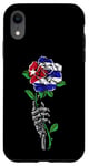 Coque pour iPhone XR Rose de Cuba avec squelette Fierté du drapeau cubain Racines Souvenir de Cuba