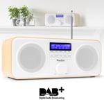 Novara DAB+ Digital Radio with FM Tuner and Alarm, Shelf Stereo System, White