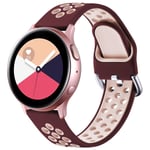Vobafe Strap Compatible with Samsung Galaxy Watch Active Strap/Active 2 Strap (40mm/44mm), Soft Silicone Sportband Replacement Wristband for Galaxy Watch 3 41mm/Gear Sport, S Wine Red/Pink