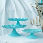 YangYe Cake Stand Blue Snack tray cake stand cupcake plate tools waterproof paint candy bar home decoration for wedding party ring tray (Color : Small)
