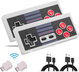 Rechargeable Manette Nes Classic Pour Nintendo Mini Nes Classic Edition, Manette De Jeu Sans Fil Et Manette De Jeu (2 Pièces)