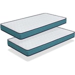 Matelas lot 2 confort pro 90x140 Épaisseur 14 cm – Rembourrage super soft - Juvénil - idéal pour les lits gigognes