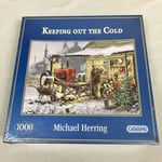 Gibsons Jigsaw Puzzle 1000 Piece Keeping Out The Cold Michael Herring NEW SEALED