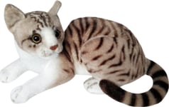 Dubi Maskot Katt Vit Och Grå Sittande Plysch 30Cm Mjuk Teddy Katt Kramar