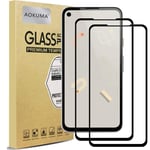 AOKUMA Google Pixel 4A Tempered Glass Screen Protector, Premium 3D Curved Edge Guard Film, Edge to Edge Full Screen Cover, work with most case (Black Edge)