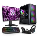 X= Air Mesh Intel i3 12100F Quad Core Arc A380 6GB All in One Esports 22" LED Monitor PC Package