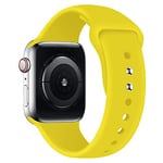 lopolike Compatible avec Apple Watch Band 38/40/41 mm pour homme et femme Bracelet de rechange en silicone souple pour iWatch Series 8 SE 7 6 5 4 3 2 1 Jaune, Jaune, 42/44/45mm
