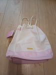 AUTHENTIC JUICY COUTURE BEAUTE BUCKET DRAWSTRING BAG/BACKPACK PINK / WHITE NEW