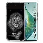 Cokitec Coque Renforcée pour Honor Magic 5 Lite Animal Lion Majestueux