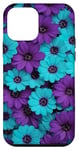 iPhone 12 mini Purple Flowers Wildflower Bouquet Teal Blue Leaves Botanic Case