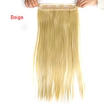 60 Cm Clip In Hair Extension Synthetic 5 Clips Pieces Beige Straight