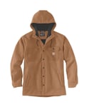 Carhartt Mens Wind & Rain Relaxed Fit Bonded Shirt Jacket - Brown - Size Large