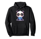 Adorable Book Lover Panda With Reading Glasses Cute Pullover Hoodie