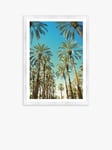 Beverly Hills Palms - Framed Print & Mount, 76 x 56cm, Green/Blue