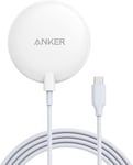 Anker Wireless Charger, Magnetic Pad with 5 Ft Built-In USB-C Cable, for Iphone 