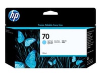 HP 70 - 130 ml - cyan clair - original - DesignJet - cartouche d'encre - pour DesignJet HD Pro MFP, T120, Z2100, Z3100, Z3100ps, Z3200, Z3200ps, Z5200, Z5400