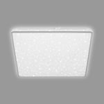 Briloner - Plafonnier LED avec ciel étoilé, plafonnier LED décor étoiles, effet backlighte, plat, lumière blanc neutre, 370x370x50 mm, chrome mat