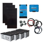 SKANBATT / VICTRON Kraftpakke 230V 3000VA - 1230W (3x410W) Solceller - Med AGM Batterier