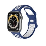 VIGTMO Compatible pour Bracelet Apple Watch 44mm 42mm 45mm, Bracelet de Remplacement Compatible avec iWatch Séries 7 (45mm) SE Séries 6/5/4 (44mm) Séries 3/2/1 (42mm) –Bleu et blan