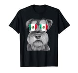 Miniature Schnauzer Dog Mexico Flag Sunglasses T-Shirt